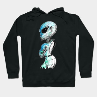 ink illustration - Grey - space and science fiction inspired designs Hoodie